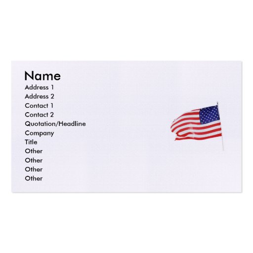 America Patriotic 862 Business Card Templates (front side)
