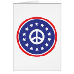 America Red, White, Blue Peace Sign Greeting Cards