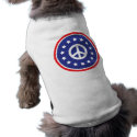 America Red, White, Blue Peace Sign pet clothing