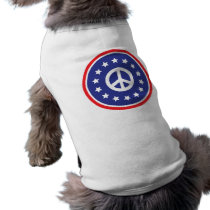 America Red, White, Blue Peace Sign pet clothing by GreenNeighborPeace America Red, White, Blue Peace Sign pet clothing