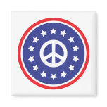 America Red, White, Blue Peace Sign Magnets