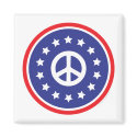 America Red, White, Blue Peace Sign magnets