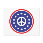America Red, White, Blue Peace Sign Postcards
