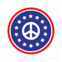 America Red, White, Blue Peace Sign posters