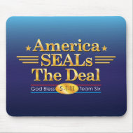 America SEALs The Deal_God Bless Team Six mousepad