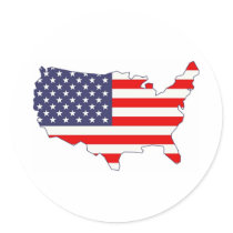 America Round Sticker