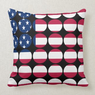 America Stylish Girly Chic Polka Dot American Flag Pillow