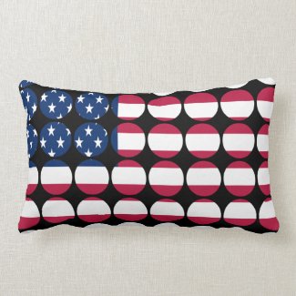 America Stylish Girly Chic Polka Dot American Flag Pillows