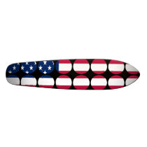 America Stylish Girly Chic Polka Dot American Flag Skate Decks