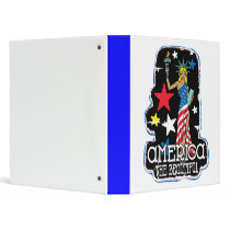 America The Beautiful Girl Statute of Liberty Vinyl Binders