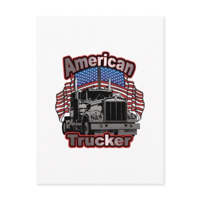 America Trucker Postcard by truckershirts