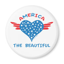 America Winged Heart magnets