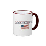 America with Flag Mugs