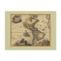 Americam utramque - North & South America Map postcards