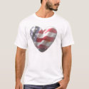 American 3D Heart Flag t-shirts