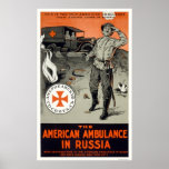 American ambulance in Russia Posters