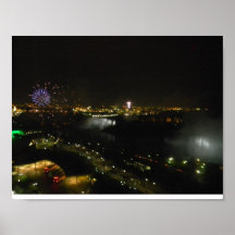 American and Canadian Falls in White Print