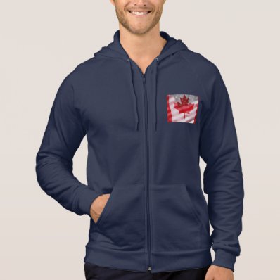 American and Canadian flags men AA zip hoodie