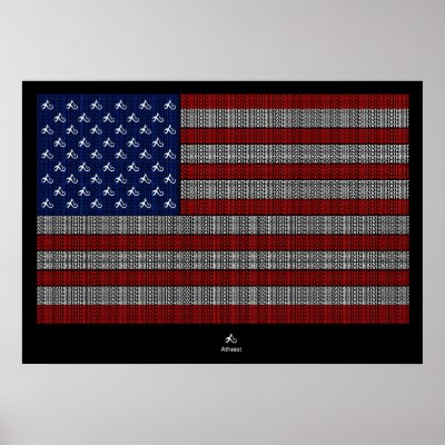 American Atheist USA flag Print by AtheistApparel