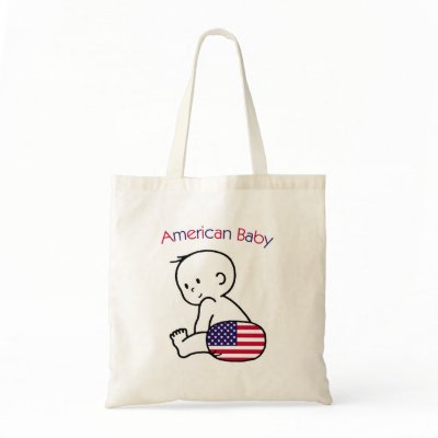 American Baby Tote Bags by anitavalleart