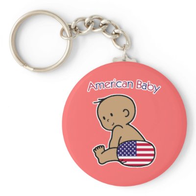 American Baby Keychain by anitavalleart