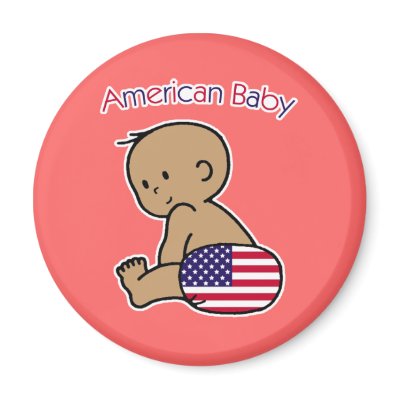 American Baby Fridge Magnet by anitavalleart