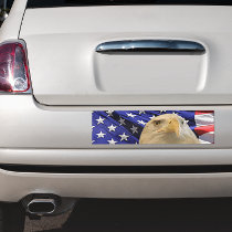 American Bald Eagle and Flag Bumper Stickers