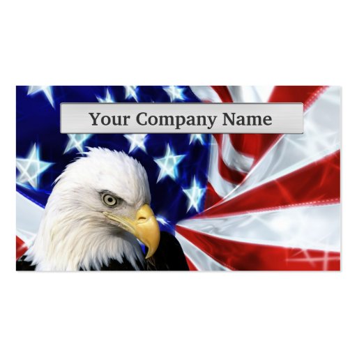 American Bald Eagle and Flag Business cards (front side)