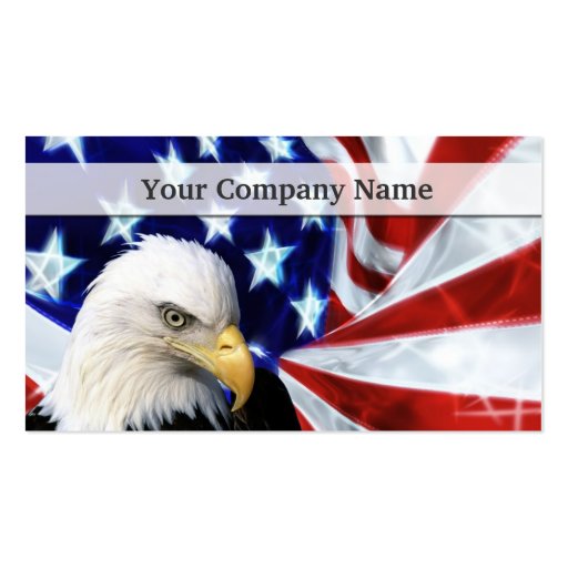American Bald Eagle and Flag Business cards (front side)