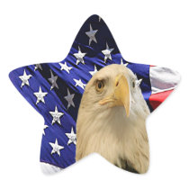 American Bald Eagle and Flag Sticker