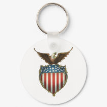 American Bald Eagle atop the stars and stripes keychains
