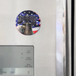 American Bald Eagle, Bell and Flag Fridge Magnet