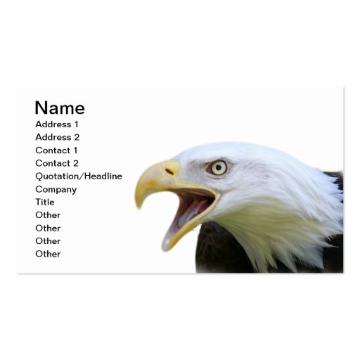 American Bald Eagle Business Card Template (front side)