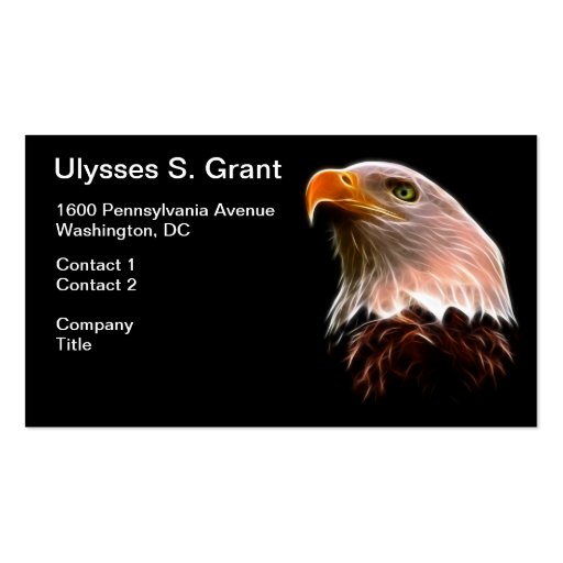 American Bald Eagle Head Business Cards (front side)
