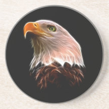 American Bald Eagle Head Drink Coasters