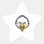 American Bald Eagle Head Screaming Retro Star Sticker