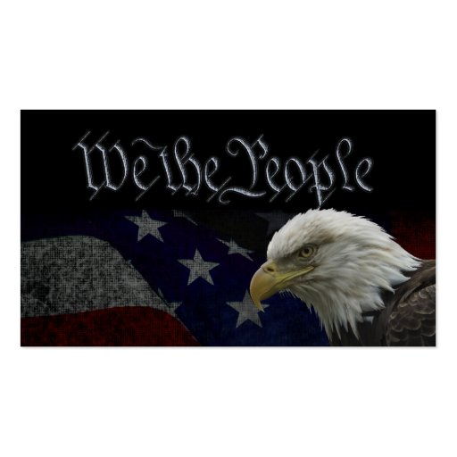 American Bald Eagle on Flag Business Card Templates