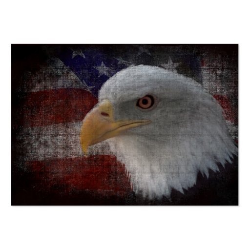 American Bald Eagle on Flag Business Card Templates (front side)