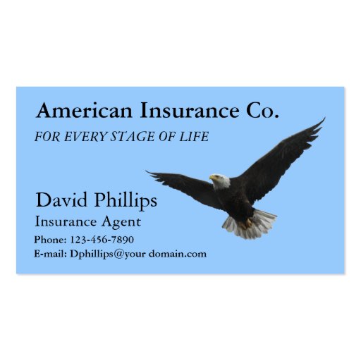 American Bald Eagle Patriotic Business Cards (front side)