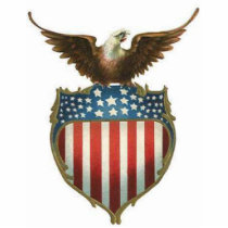 American Bald Eagle, stars & stripe atop of shield photo sculptures by design_girl American Bald Eagle, stars & stripe atop of shield photo sculptures