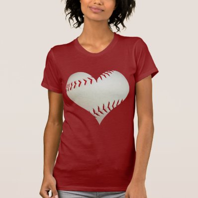 American Baseball In A Heart Shape T Shirt