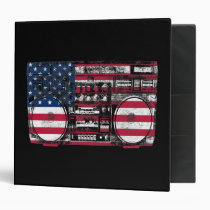 retro, vintage, music, urban, boombox, musical, hip-hop, old, school, ghetto, blaster, usa, apple, vinyl, phone, cool, american, color, funky, cassette, patriot, record, player, case, fun, funny, classic, Binder with custom graphic design