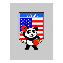 American Boxing Panda Postcards