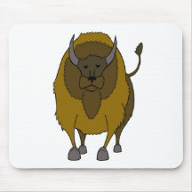 American Buffalo Bison Cartoon Mouse Pads