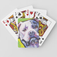 american bulldog Bright Colorful Pop Dog Art Poker Cards