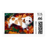 American Bulldog in Autumn Stamps