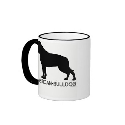 American Bulldog Mug by dogsilhouettes
