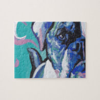 american bulldog pop dog art jigsaw puzzle