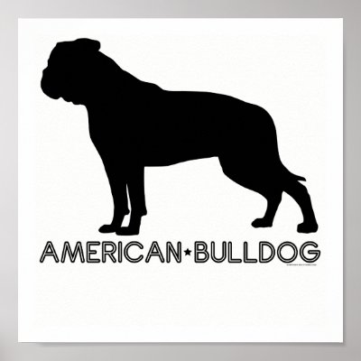 American Bulldog Print by dogsilhouettes