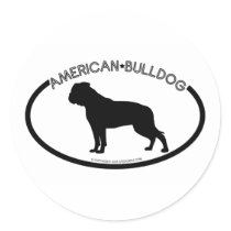 American Bulldog Silhouette Black Sticker
